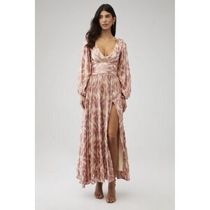 Jen's Pirate Booty Women's Rising Star Lapis Long Sleeve V-Neck Maxi Dress Sz XS